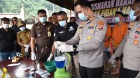 Polres Morowali Utara Musnahkan Sabu